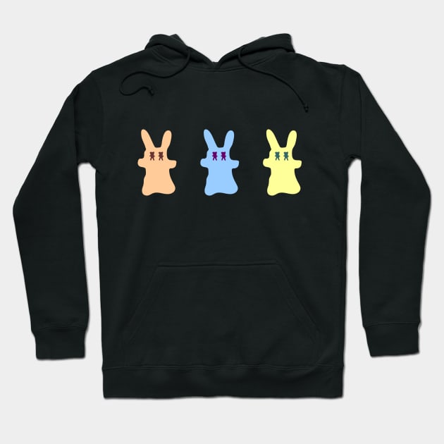 Three Cute Bunnies with friendly eyes Hoodie by jumitu404